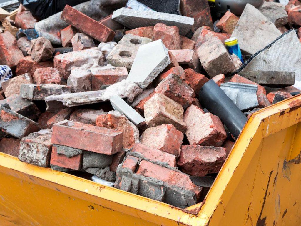 Skip Full Of Bricks And Rubble